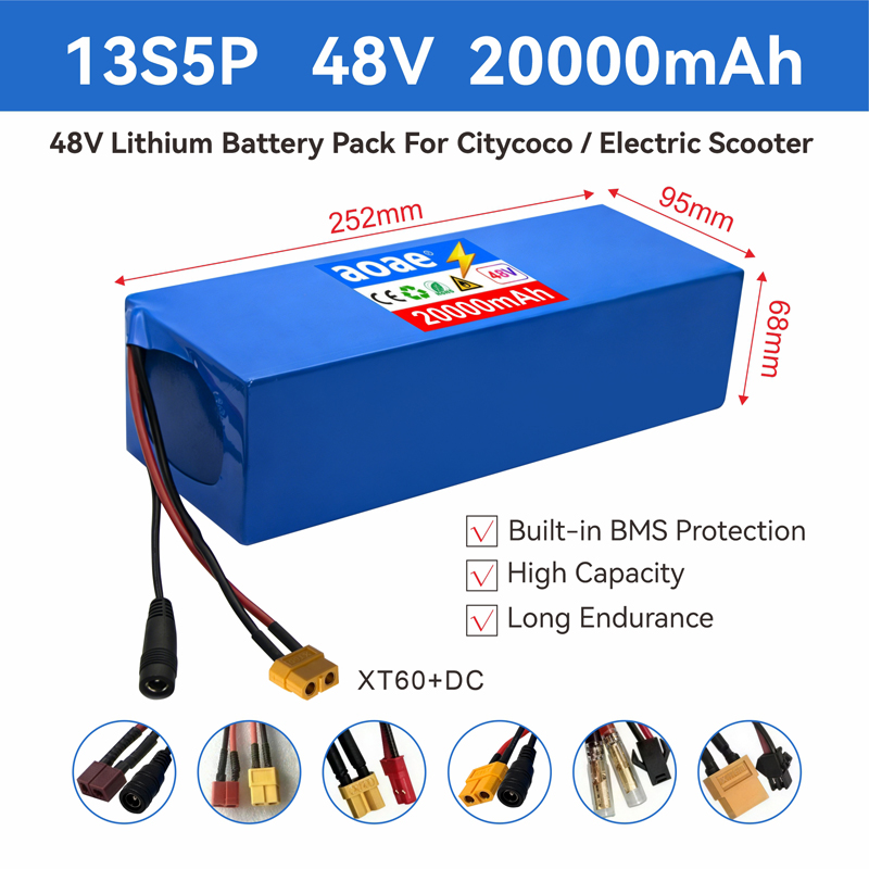 60V 30Ah Electric Scooter Battery - 48V Elektroroller-Akku 13S5P 20Ah 18650 Grade-A